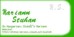 mariann stuhan business card